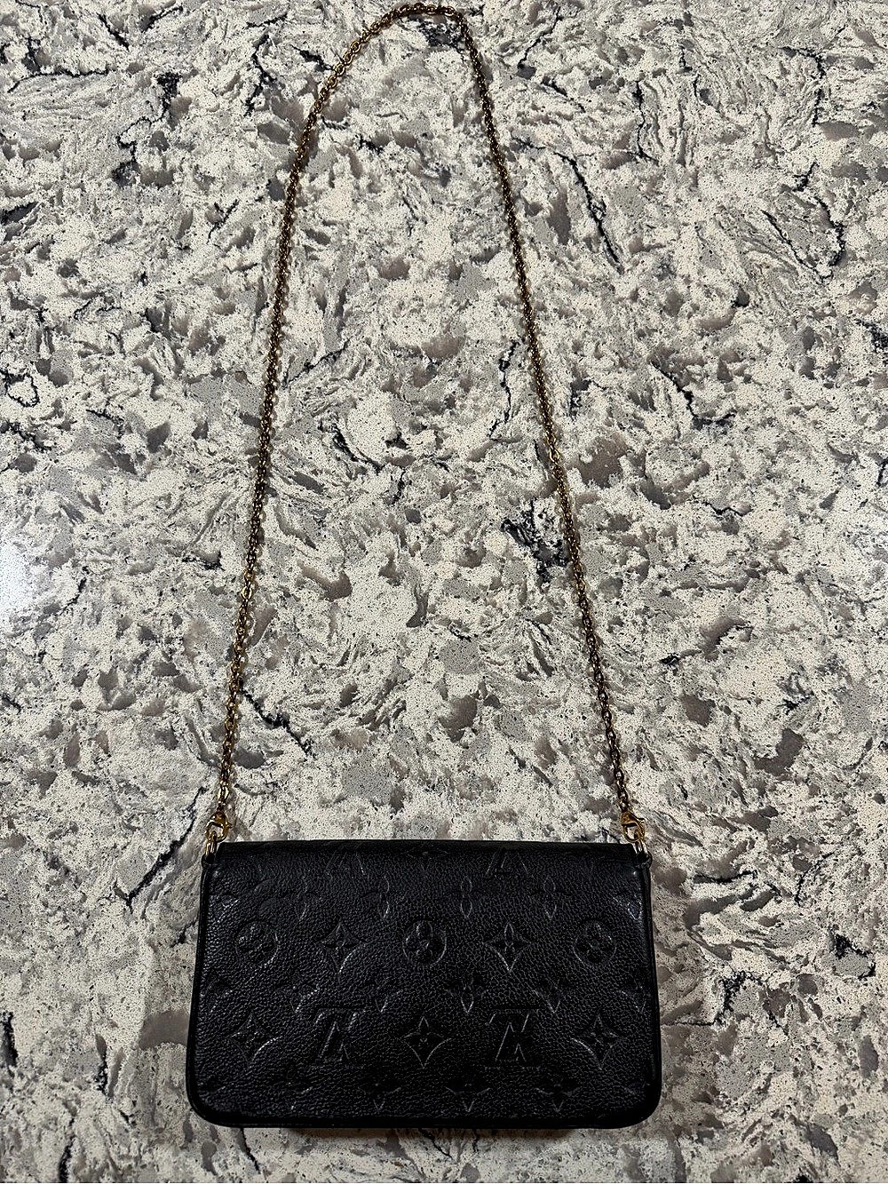 Louis Vuitton Félicie Pochette Monogram Empreinte Black Crossbody Bag